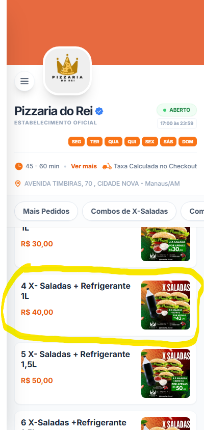 Cardápio Online - Detalhes do Produto