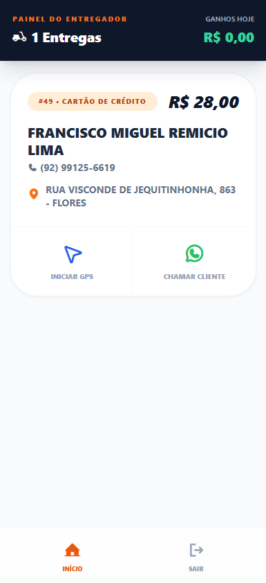 Tela de Detalhes da Entrega com Rota GPS